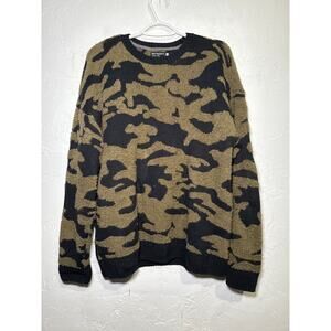 Retrofit camouflage crew neck pullover sweater mens medium streetwear urban cozy